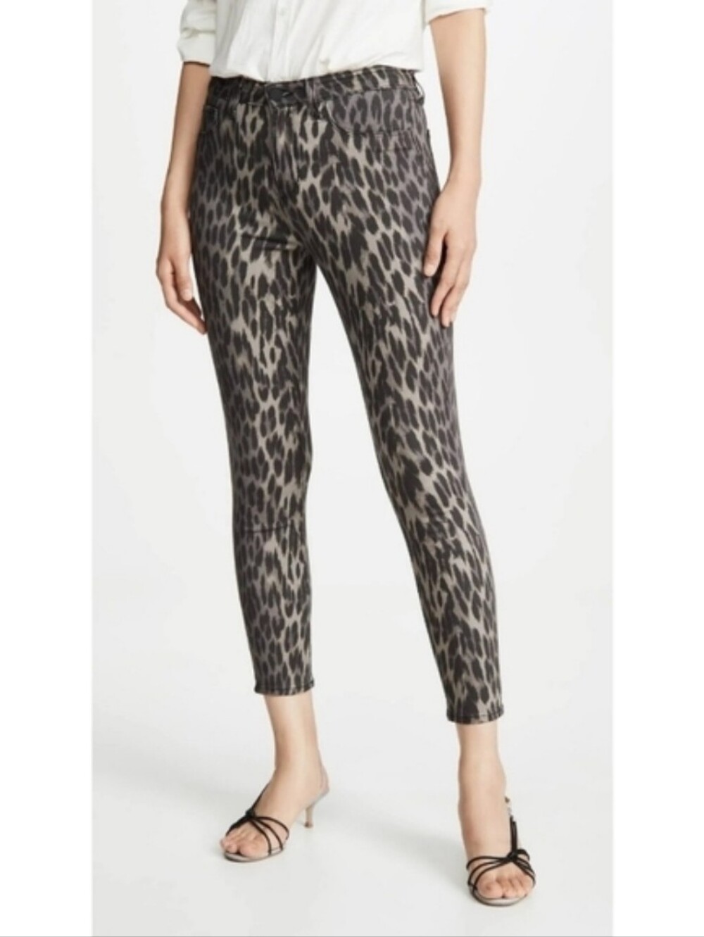 L'AGENCE leopard print cropped skinny jeans